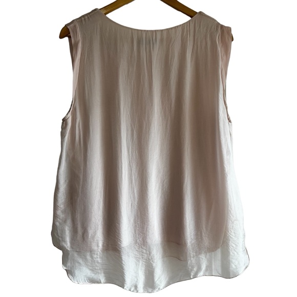 Made in Italy 🇮🇹 silk embroidered sleeveless blouse XL excellent condition - Picture 4 of 9